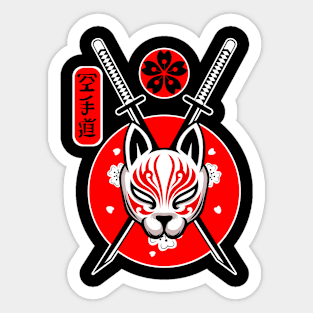 Kitsune Fox Mask Sticker